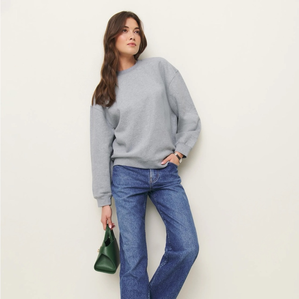 Reformation Emma Classic Crewneck in Heather Grey